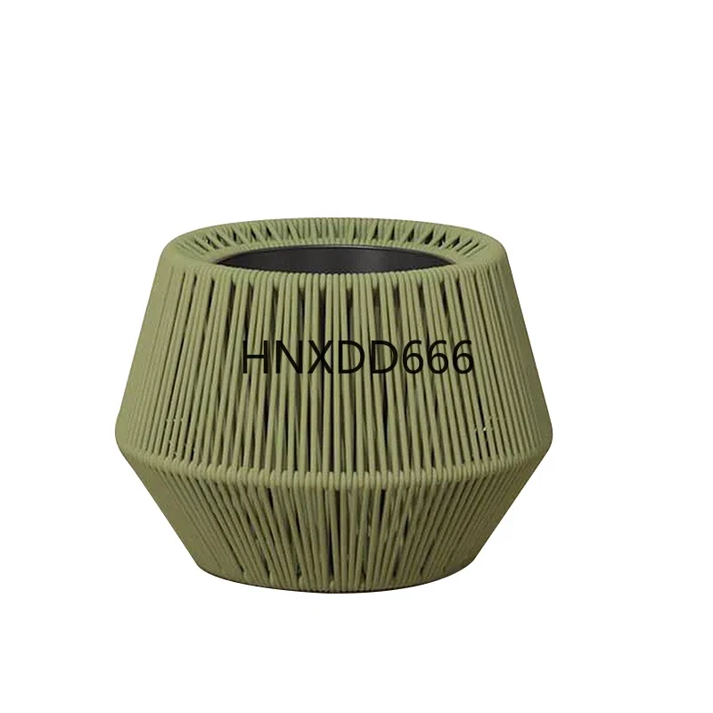 Outdoor rattan flower box waterproof and sunscreen balcony flower stand decoration