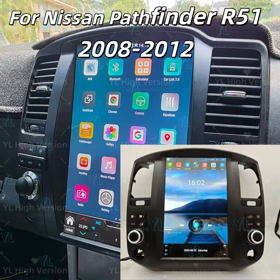 

12.1inch CarPlay Android 14 For Nissan Pathfinder R51 2008-2012 Car Radio Stereo Multimedia Player GPS Navigation Stereo WIFI 4G