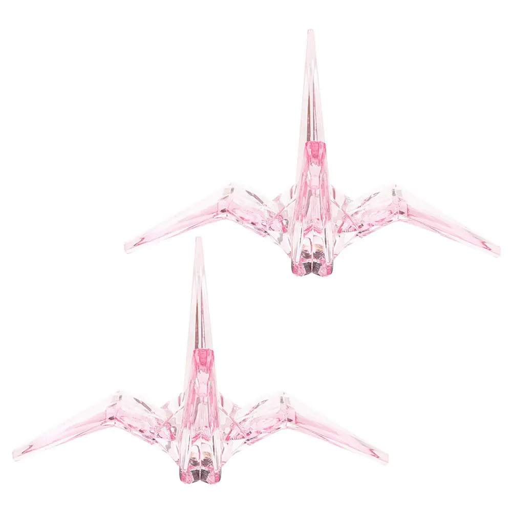 

2pcs Origami Crane Acrylic Fairy Tale Decorative Birthday Gift Party Decoration 'S Creative Imitation Crystal Bird