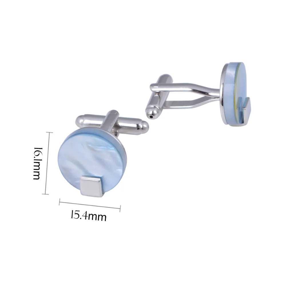 Natural Shell Iridescent Luster Round Cufflink Cuff Decoration Business Formal Shirt Exquisite Banquet Decoration Suit Cufflinks