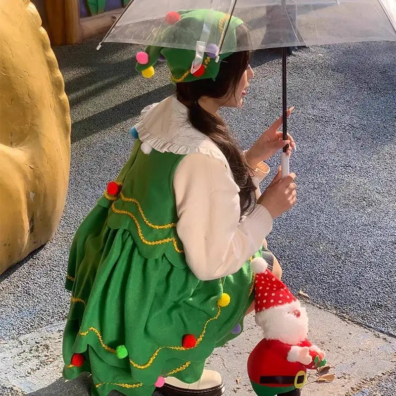 

New Fiesta Carnival Halloween Cosplay Christmas Tree Clothing Clothing Women Adult Child Performance Costume Clothes Christmas