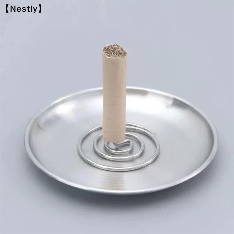 2/5/10pcs Stainless Steel Moxa Stick Holders With Spiral Base, Heat Resistant, Perfect For Home Aromatherapy Moxibustion〔Nest〕