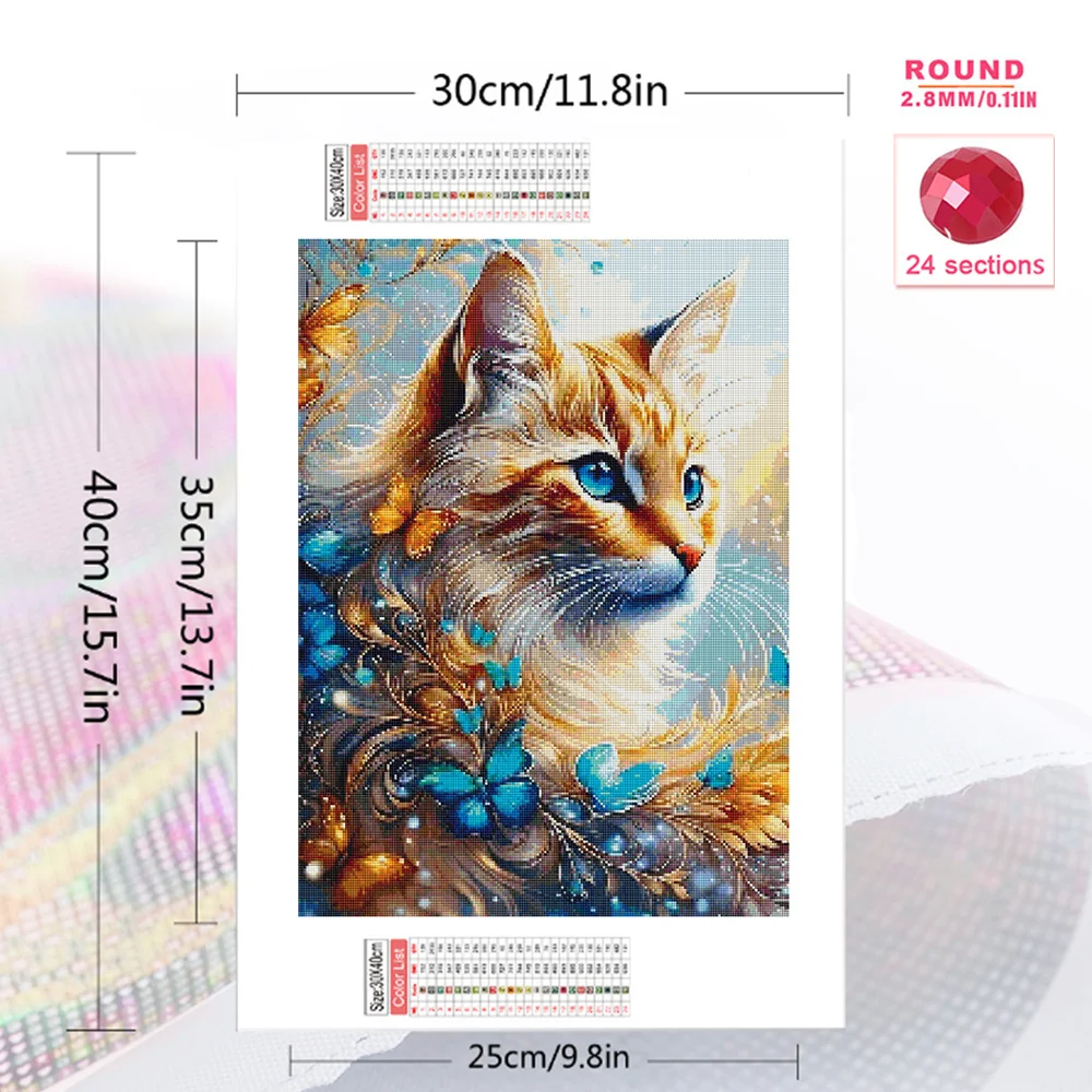 HUACAN Diamond Mosaic Cat Creative Hobbies Animal Embroidery New Arrival Painting 5D DIY Picture Flower Personalized Gift