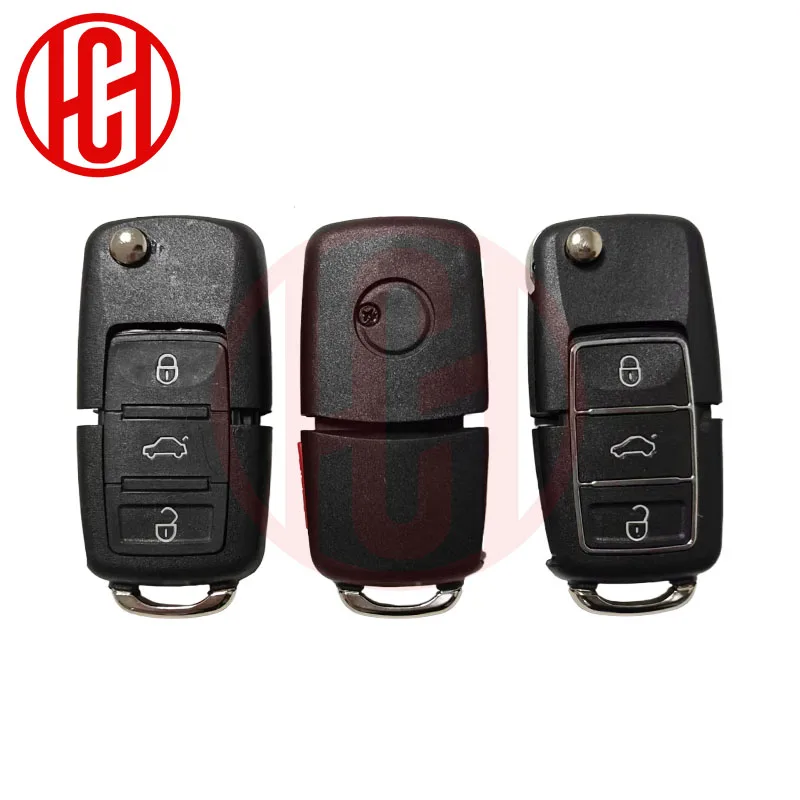フォルクスワーゲンVWジェッタゴルフパサートビートルシュコダシートポロB5用キーシェル2/3/4ボタンリモートカーキーフリップ折りたたみキーシェルケース