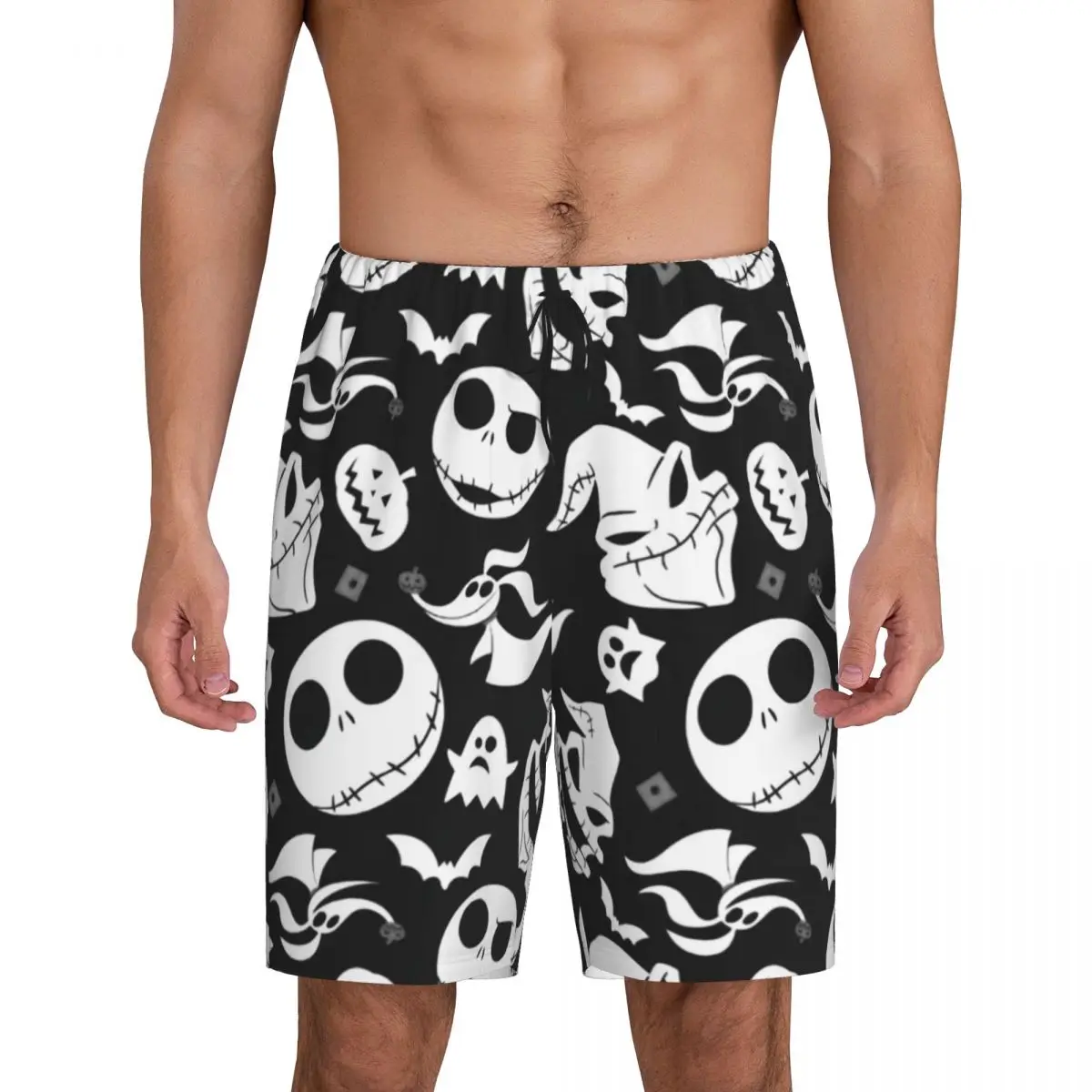 

Nightmare Before Christmas Jack Halloween Skull Pajama Shorts Sleepwear Elastic Waistband Sleep Lounge Short Pjs with Pockets
