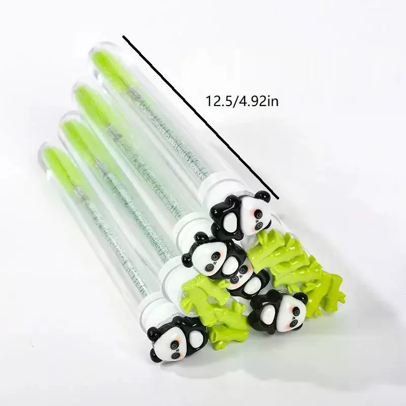 1/10 Stuks Lash Brush Wimper Borstels Voor Wimper Extensions Spoolies Schoonmaken Mascara Wands Buis Panda Bamboe Buis Mascara