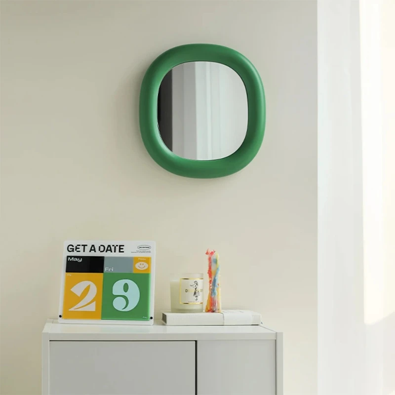 Makeup Mirror Cream Desktop 34cm Wall Mirror Women's Makeup Mirror Home Decoration Wall Decoration Kawaii Makeup