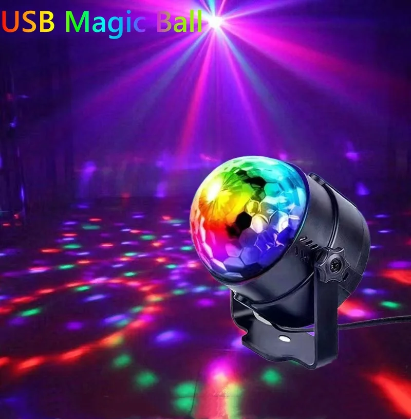 USB 미니 디스코 볼 조명 DJ 공 USB 매직 스트로브 라이트 LED 분위기 파티 조명 크리스마스 디스코 무대 조명 파티 DJ