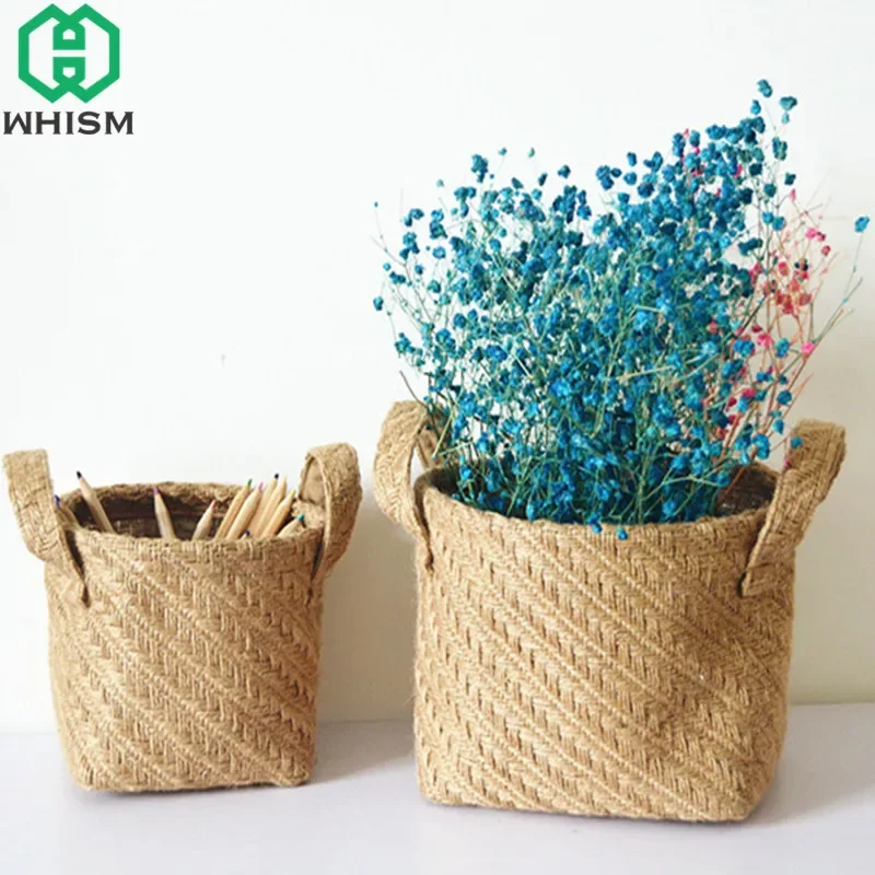 1 шт. корзины для хранения, органайзер из натуральной ткани с ручками, контейнер для хранения косметических мелочей, складной бог, украшение для дома 1 шт. корзины для хранения, органайзер из натуральной ткани с ручками, контейнер для хранения косметических мелочей, складной бог, украшение для дома