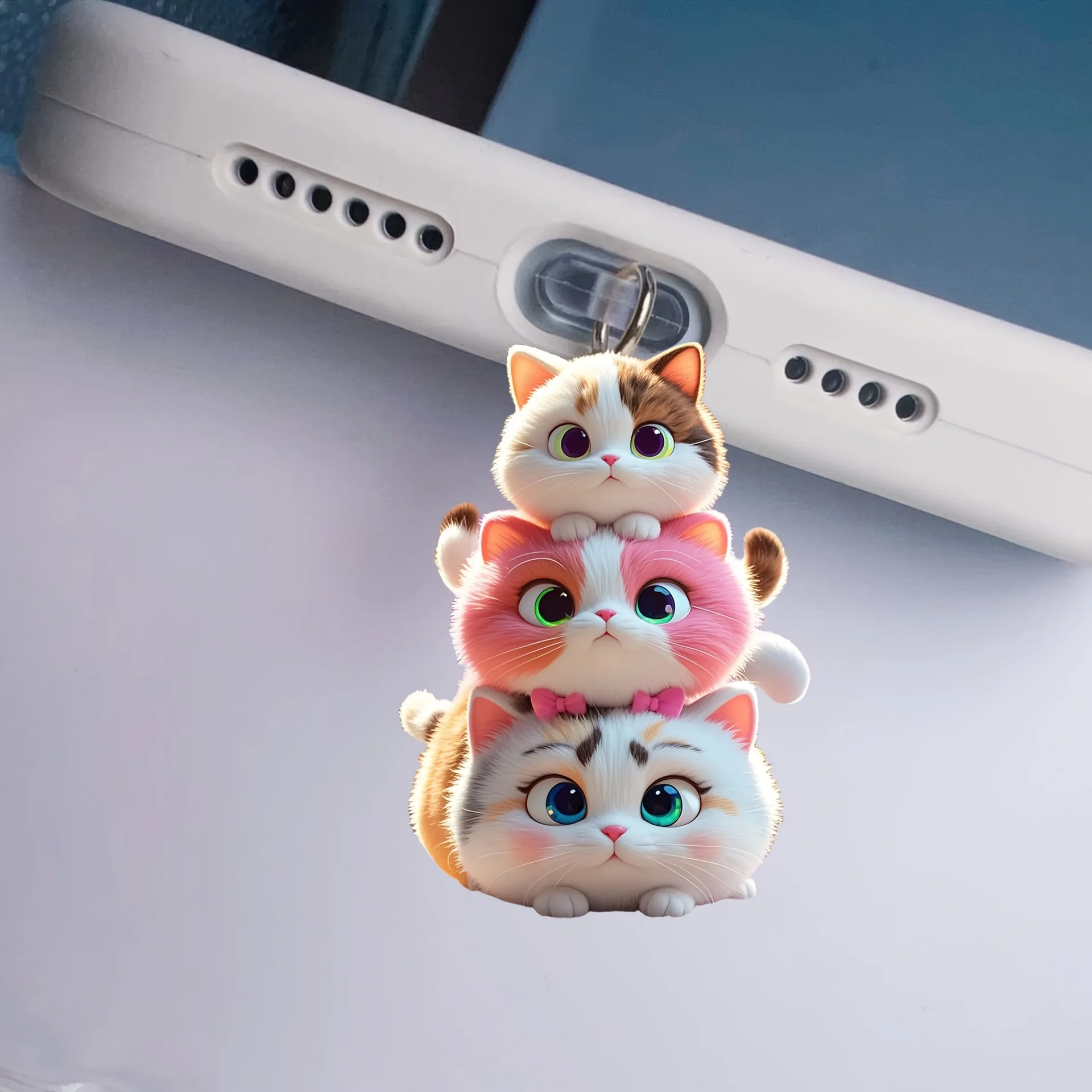 Acrylic Phone Dust Plug Colorful Cute Cartoon Dust Plug Cat Phone Dust Plug High-Quality For Everyday Use Samsung Mobile Device