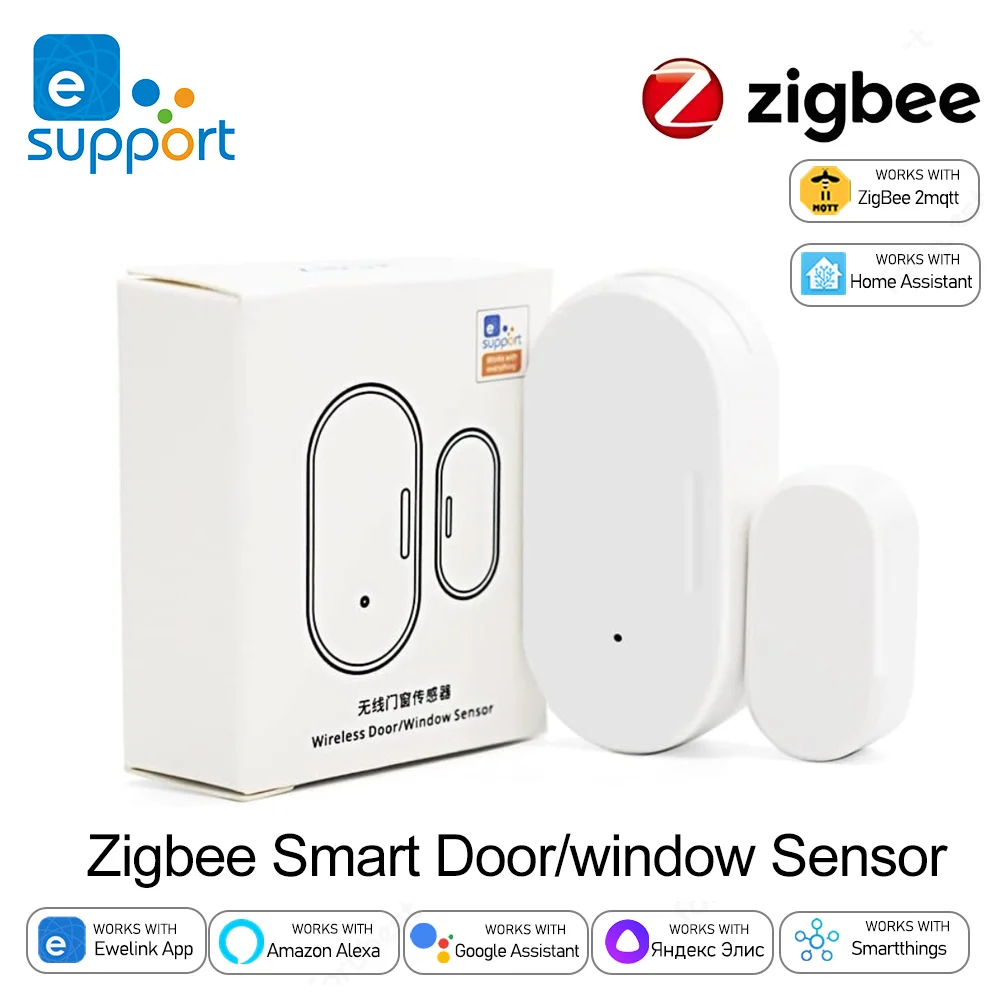 Ewelink ZigBee Door Window Sensor Contact Security Burglar Door Sensor Alarm Magnetic Door Sensor Works With Alexa Alice