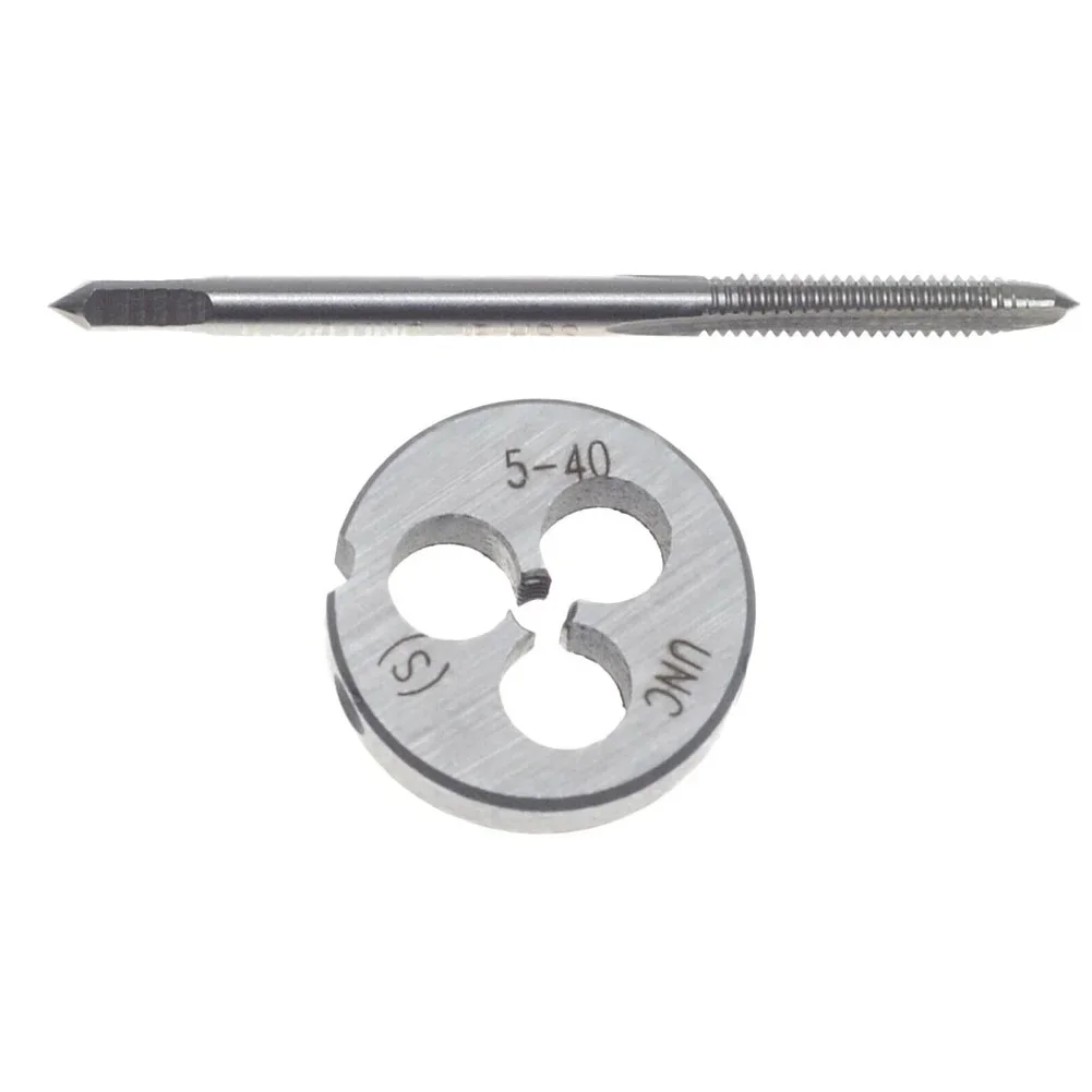Die Set Plug Tap 2pcs 5-40 UNC Cutting Tools Hand Tool Fine Screw Hand Tap Drill Set High Speed Steel High Quality