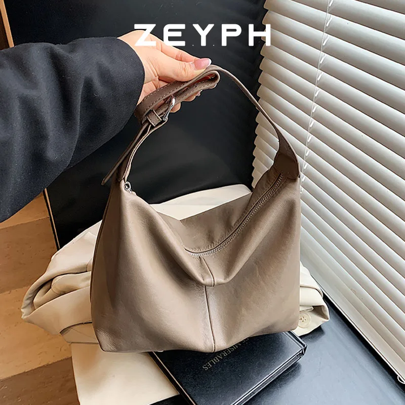 

Zeyph Large PU Leather Shoulder Bag for Women 2025 Winter Fashion Trend Designer Females Fashion Handbags Purses Tote Bags