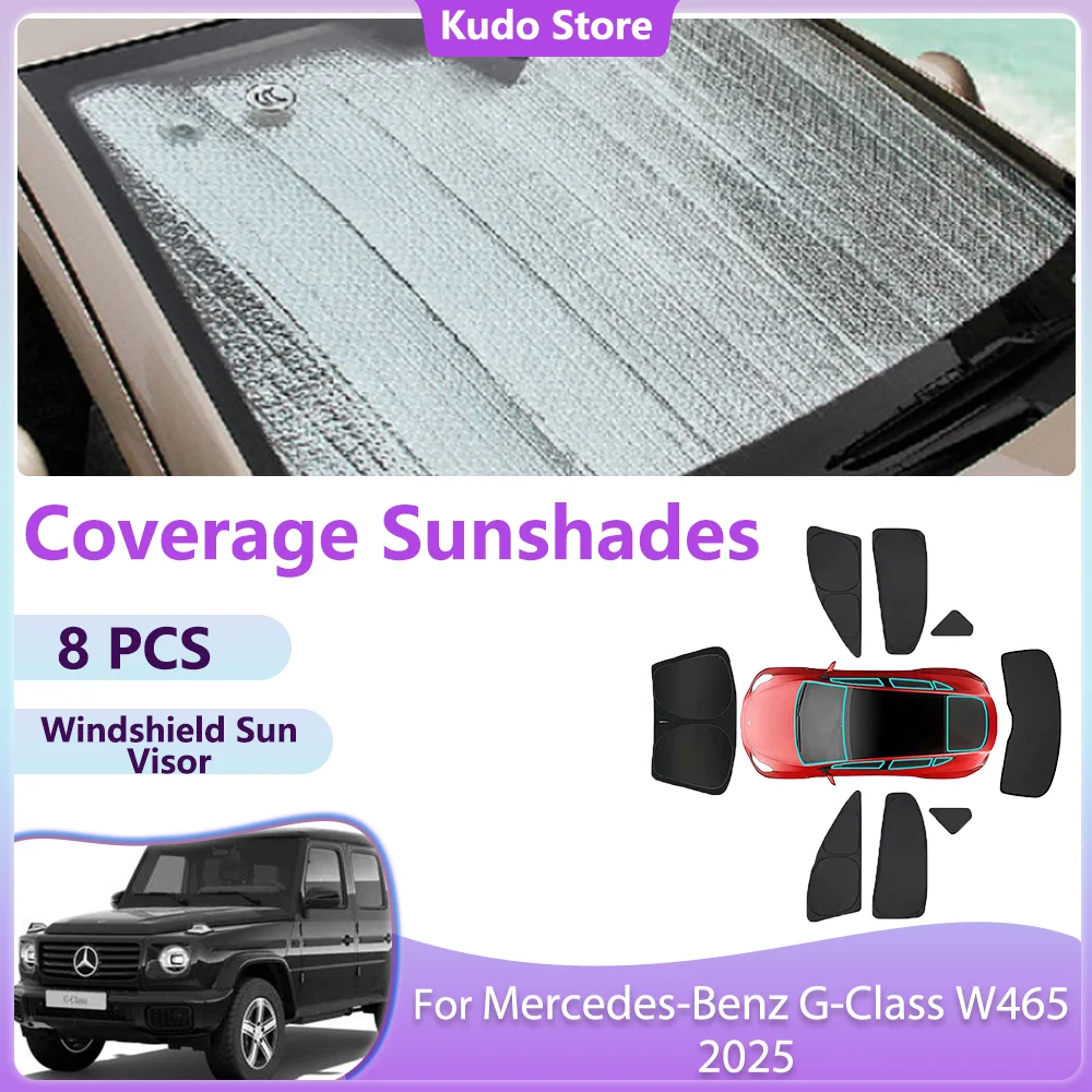 Full Coverage Sunshades Shade for Mercedes-Benz G-Class W465 2025 Rear Windows Car Windshield Sun Visor Curtain Accessories.