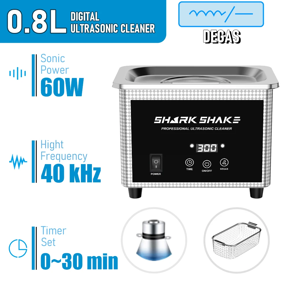 Timer Shark Ultrasonic Cleaner: The Real-World Performance of the SHARK SHAKE 0.8L for Jewelry, Glasses, and Dental Tools