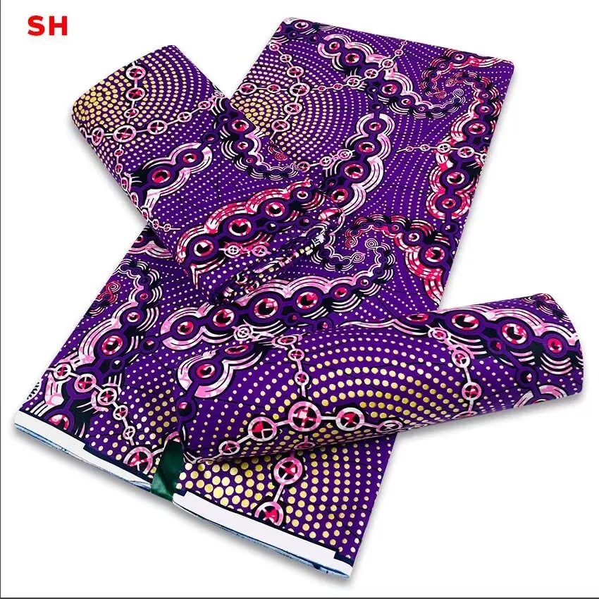 real fabric African wax high quality 100%cotton Ankara wax fabric for making dresses African style 6 yards