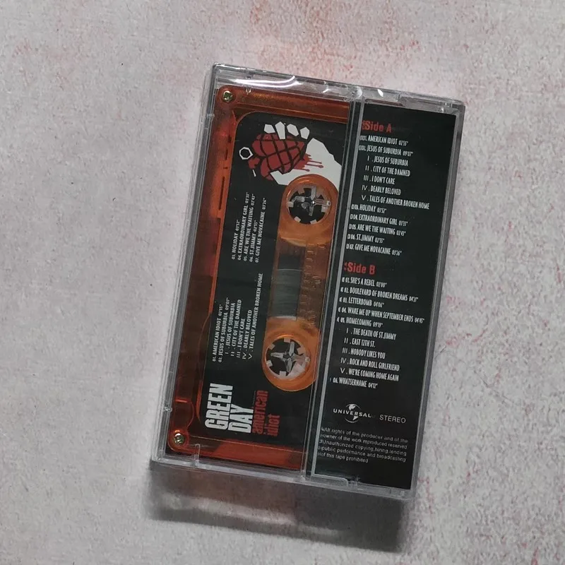 Classic Green Day Music Tape Idiot Album Punk Rock and Roll Cosplay Soundtracks Box Cassettes Walkman Car Tape Party Music Gift