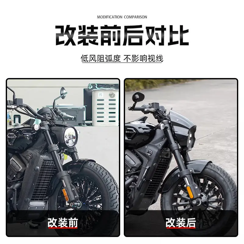 Suitable for Benda Greystone 250 Golden Gila 350 Napoleon 450 Black Flag 500 Modified Headlights Pig Head Cover Lower Shroud