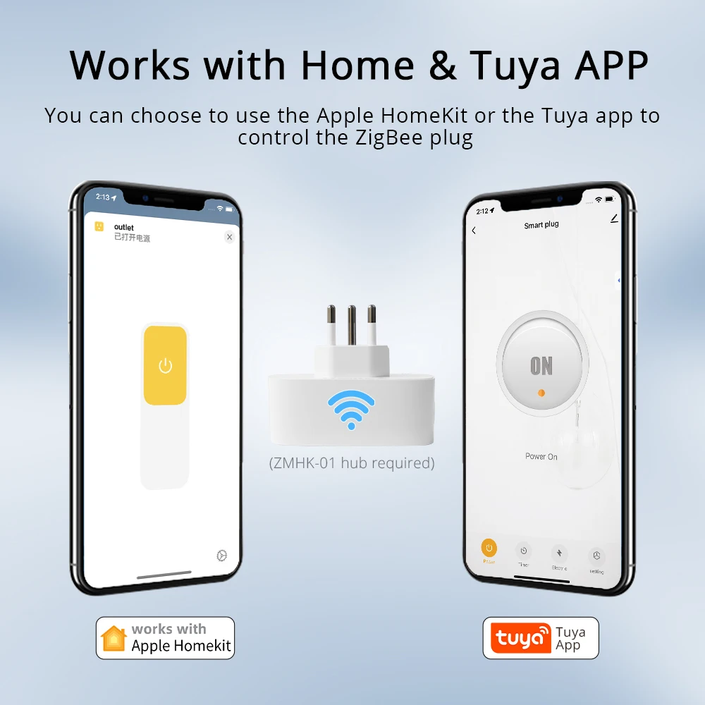 Zemismart BR Plug Tuya Zigbee Smart Brazil Socket 16A Outlet Alexa Google Home Energy Monitor Timing Smart Life App Control