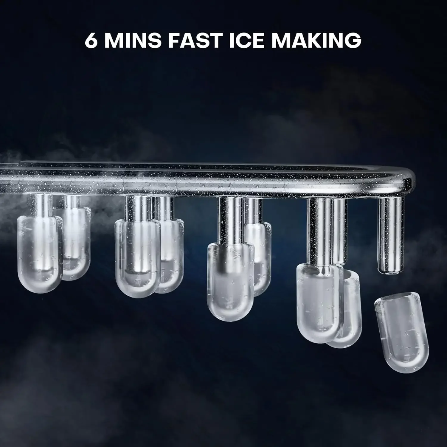 Máquina Ice Maker bancada com função rápida de auto-limpeza, produz Max 26Lbs por dia, 9 Cubos de Gelo Pronto em Just, Y90