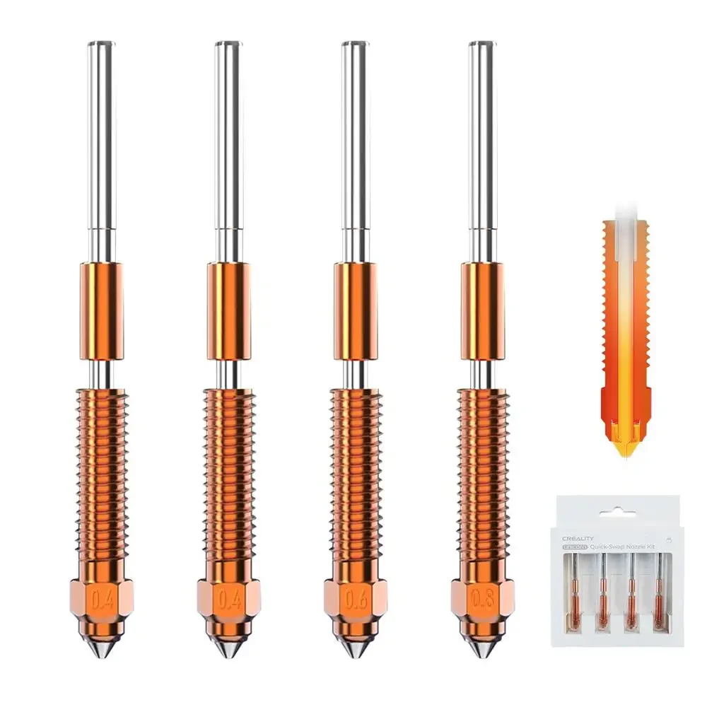 Nozzle Kit Creality K1C Ender 3 V3 / Plus 3D Printer Tri-metal Design High Flow Titanium Alloy Heat Break 3 Apertures Filament