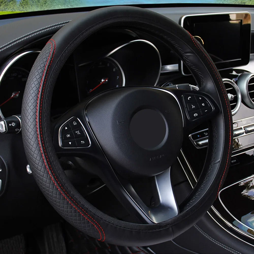 Universal Auto Lenkrad Abdeckung Nicht-slip 37/38 cm Automobil Auto Lenkrad Abdeckungen Nicht-slip Geprägte leder Auto-styling – Detail 7