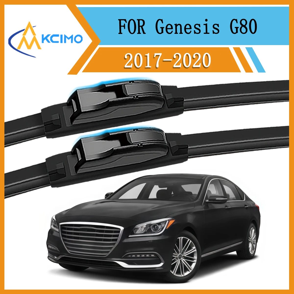 

Perfect Fit Front Windshield Wiper Blades For Genesis G80 DH 2017-2020 Set of 2 Easy Clip-On Installation All-Season
