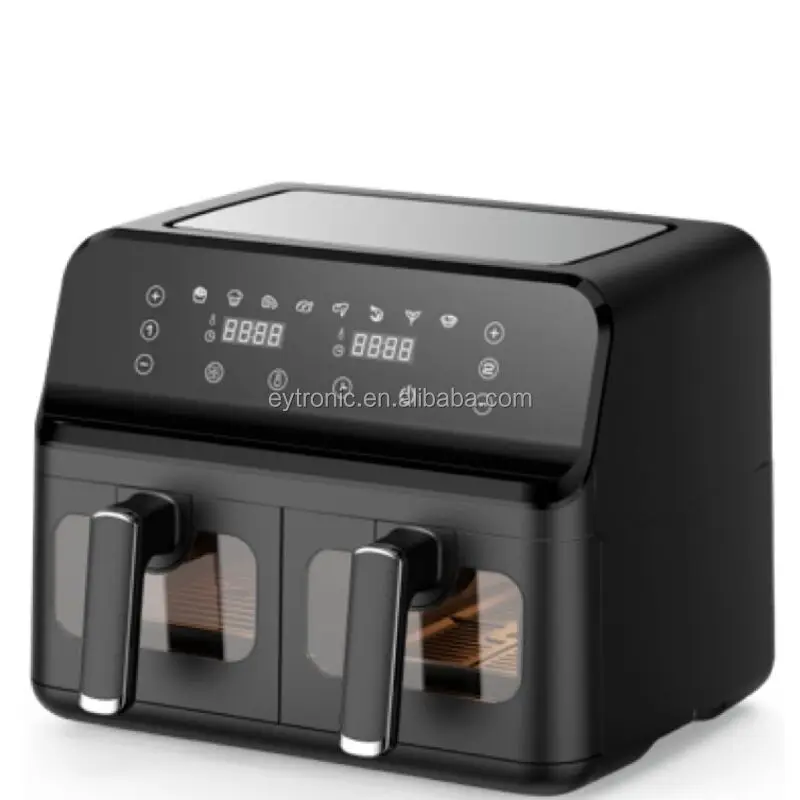 

2026 New Model Multi-functionalElectric 4L and 4L Dual Zone Double Pot Visual Oil-Free Smokeless Non-Stick Visible Window Smart