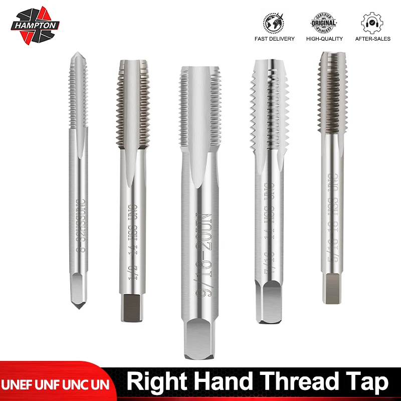 HAMPTON 1PCS Thread Tap UNC UNEF UNF UN HSS Machine Tap Right Hand Screw Thread Tap Drill For Mold Machining Tapping Tools