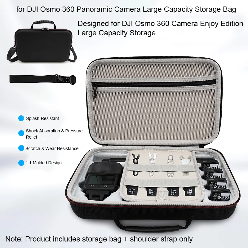 ​Carrying Case For DJI OSMO 360, Travel Storage Bag Oxford fabric Protective Cover Organizer Case with Strap for Go Ultra Camera