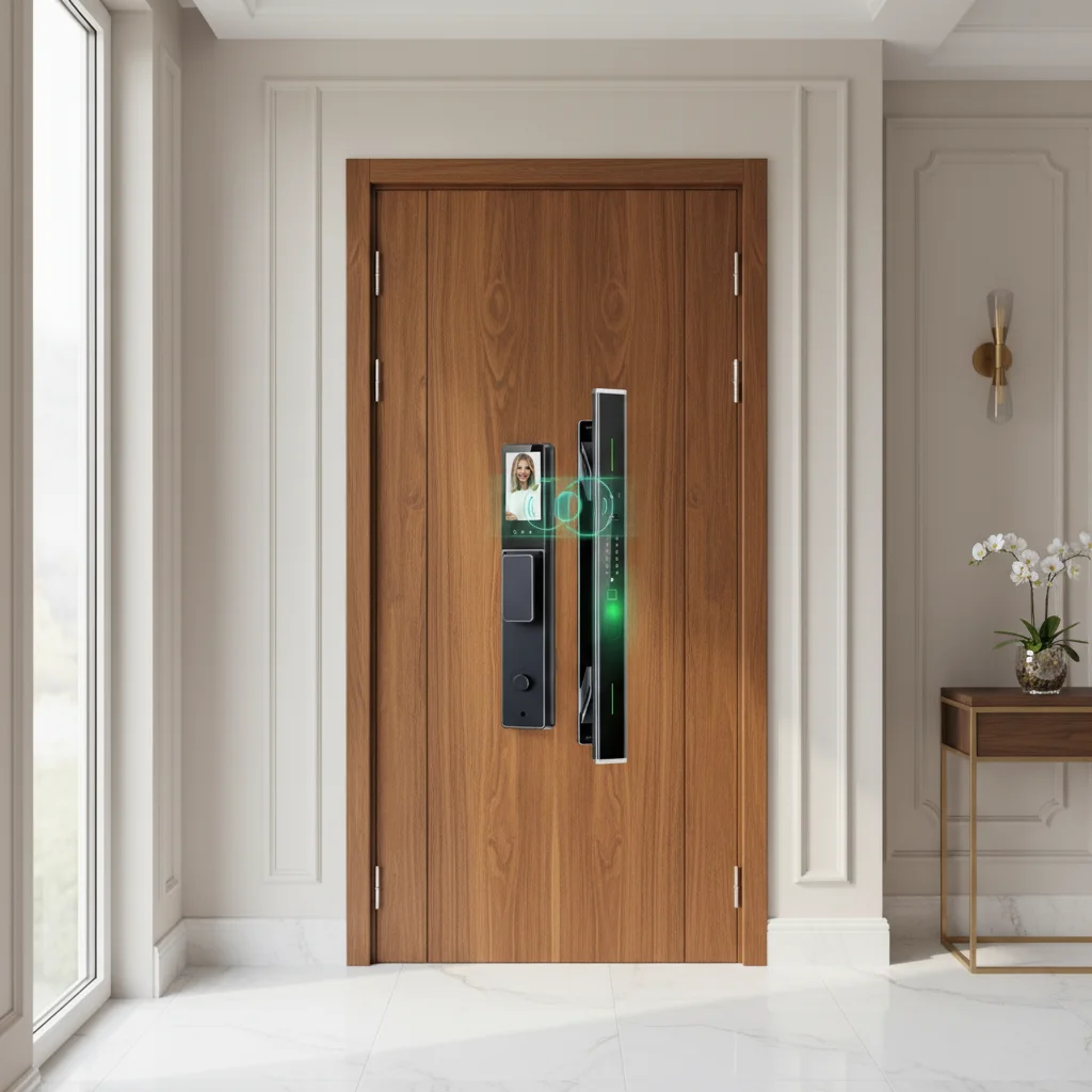 Smart door lock, 3D facial recognition, fingerprint sensor, password unlocking, IC card, WiFi remote control