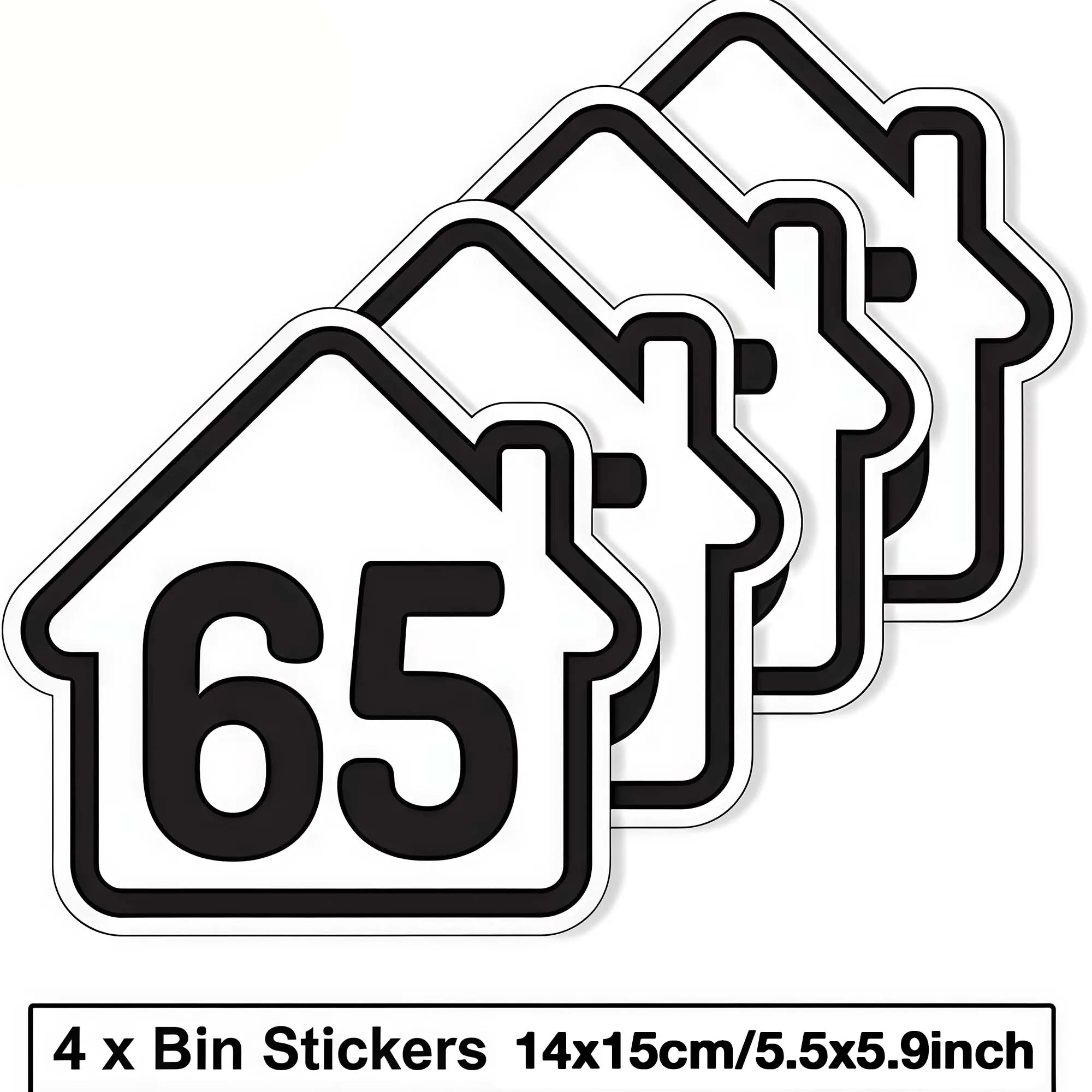 4pcs/sheet House pattern Custom Street Name and Number DIY Trash Can Sticker Self-Adhesive Waterproof Personalized Vinyl Decal