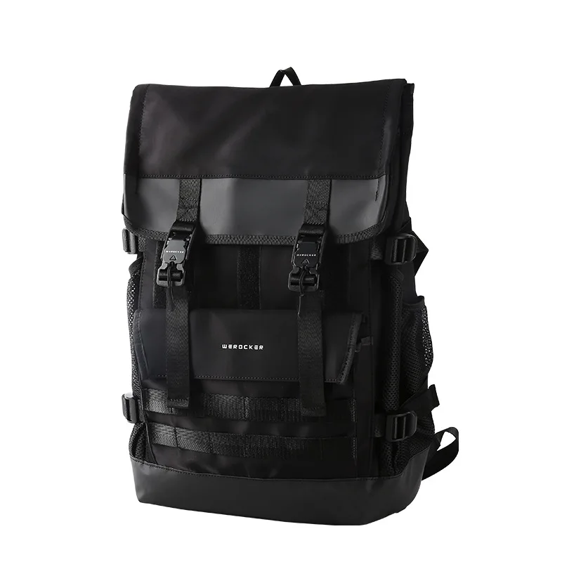 Streetwear Black Nylon Men Backpack Large Capacity School Laptop Men Backpack Outdoor Travel Sport Hiking Commuter Backpack