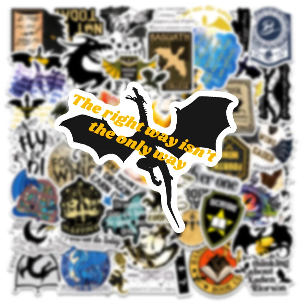 10/30/50PCS Fantasy Novel Fourth Wing Cartoon Graffiti Stickers for Laptop Suitcase Stationary Waterproof Cool Sticker Decal Toy