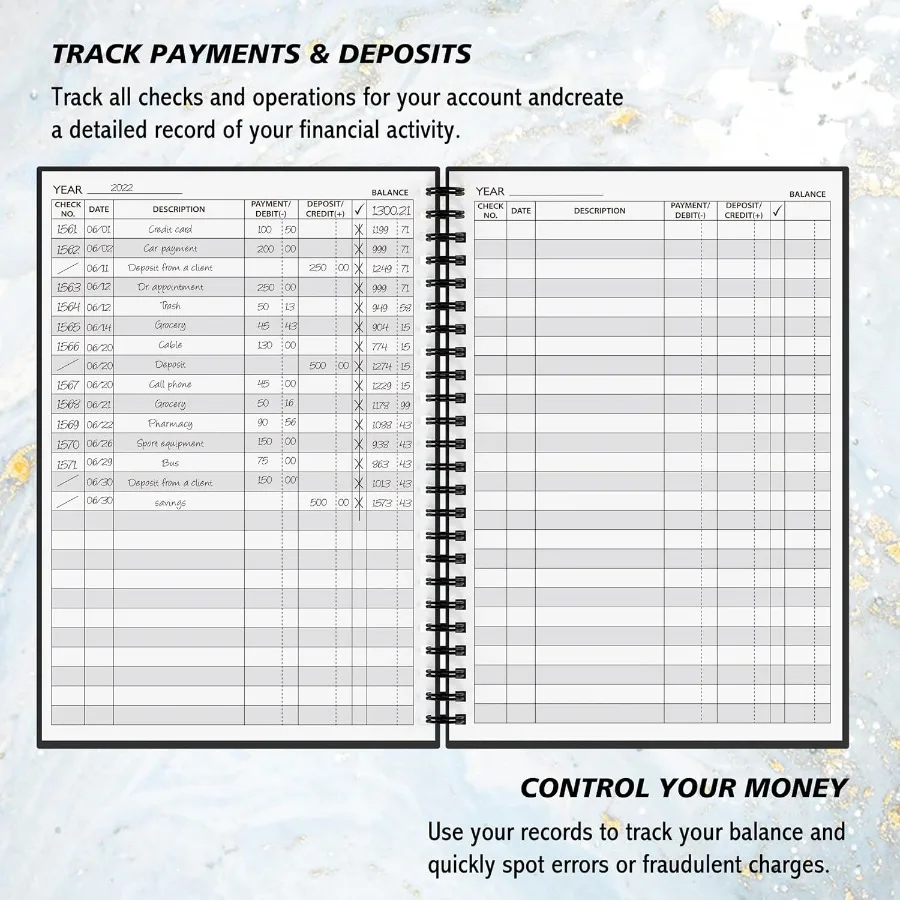 中小企業や個人の財務管理に最適なA5会計帳簿：収入、支出、預金の監視に最適です。