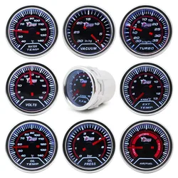 Boost/Water Temp/Oil Temp/Oil Press/Voltage/Tachometer/Air Fuel Ratio/EGT Gauge 52mm Analog Led White Case+ 52MM Gauge Pods