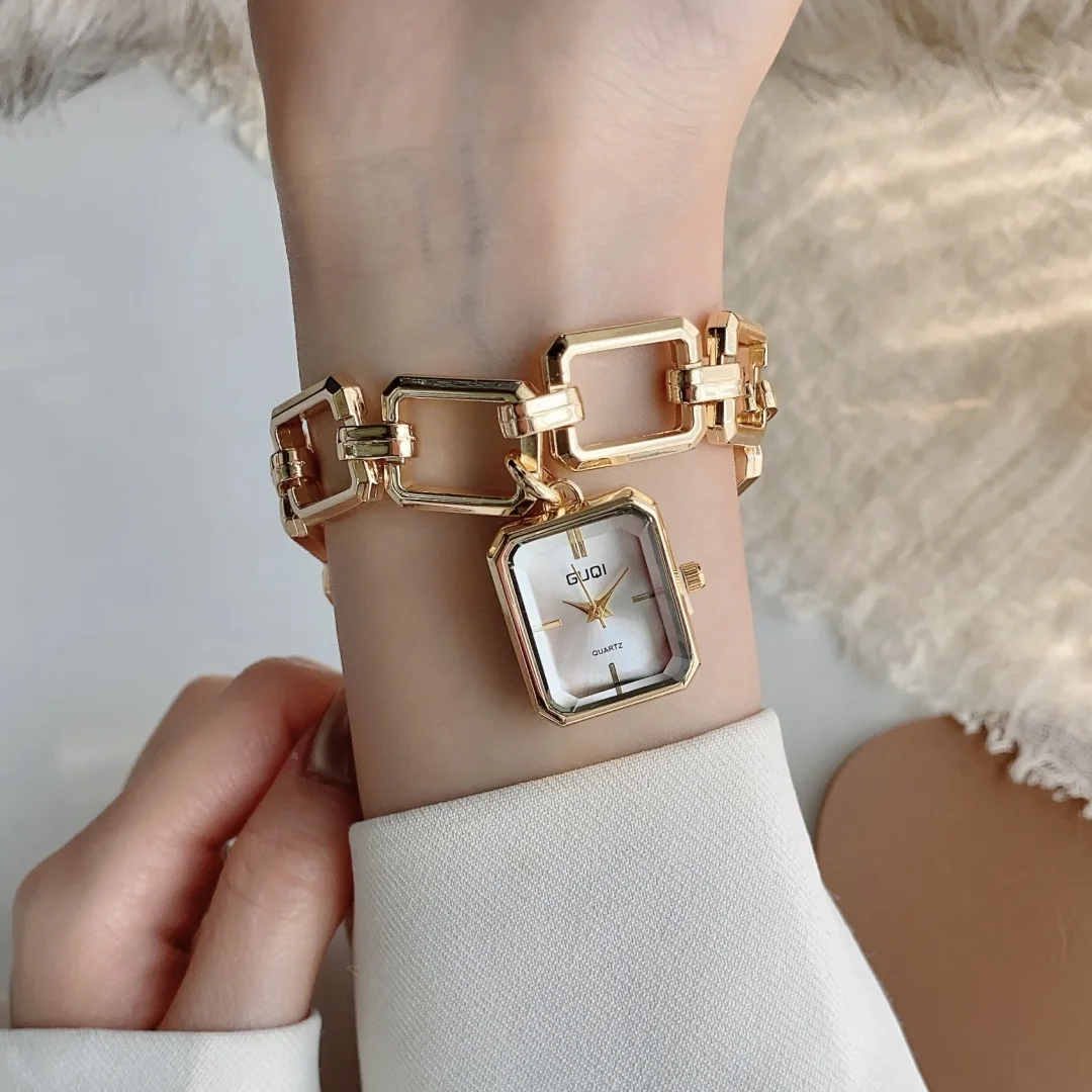 ผู้หญิงนาฬิกาควอตซ์สร้อยข้อมือ Square Dial QUARTZ Analog นาฬิกาผู้หญิงสุภาพสตรีนาฬิกาข้อมือ Elegant หญิงนาฬิกา Montre