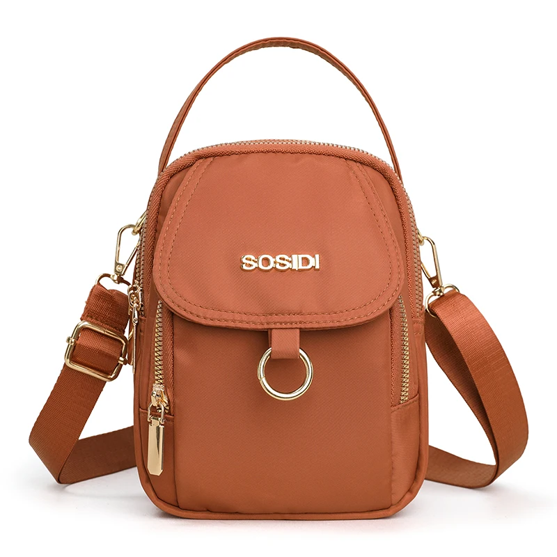 Leichte Damen-Umhängetasche aus Nylon, mehrfarbig, lässige Schultertasche, kompakte, stilvolle Handtasche für Arbeit, Reisen und den täglichen Gebrauch – Detail 5