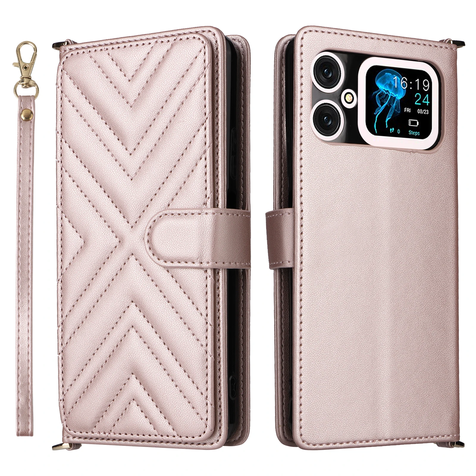 For Cubot A20 case keychain wristlet Shoulder Bag PU Leather Back Case Cover For Cubot A20 Phone Accessories