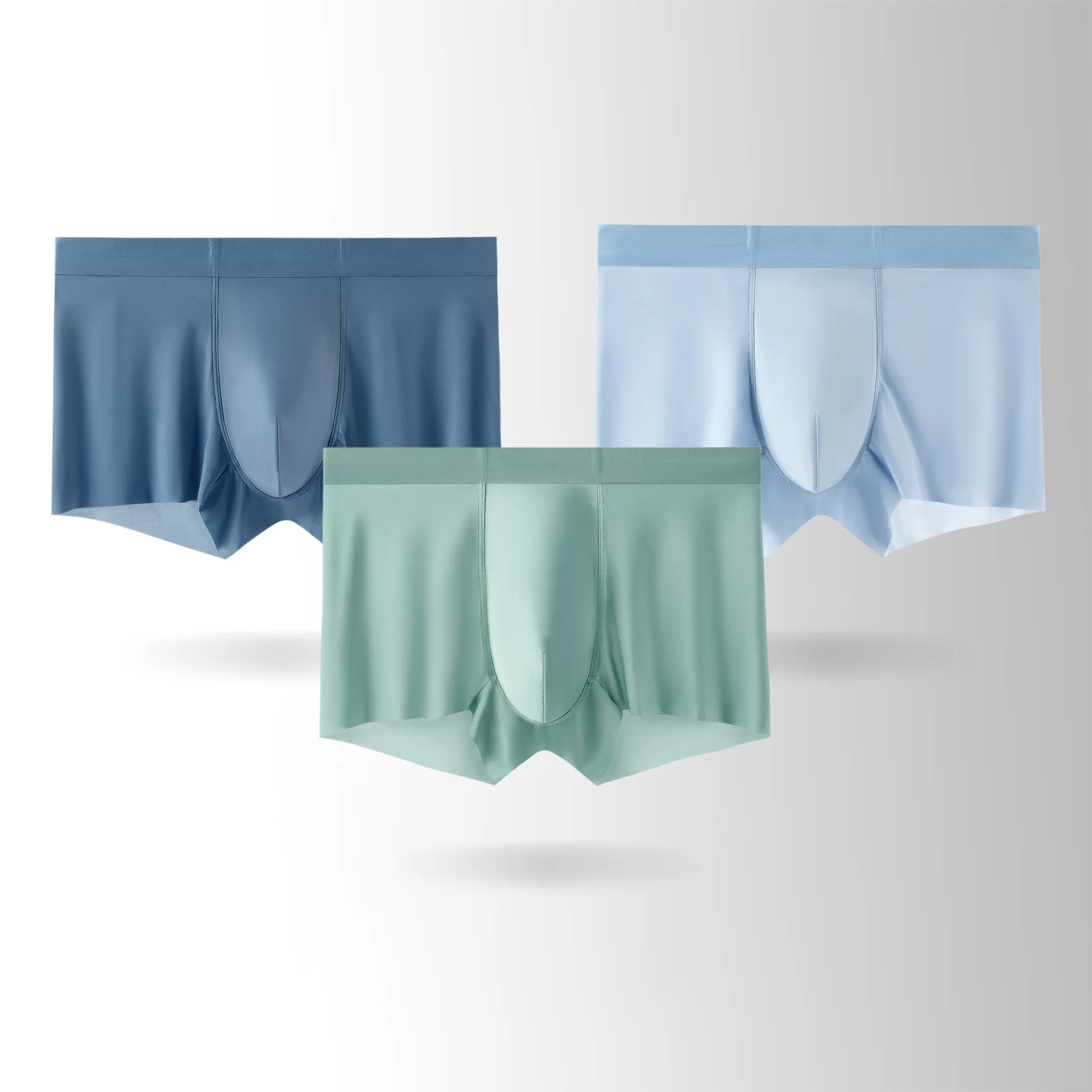 

Men's Underwear Ultra Thin Ice Silk Boxer Briefs Men Mesh Breathable Sweat Absorbing Seamless Lift Underwear Summer Thin Briefs