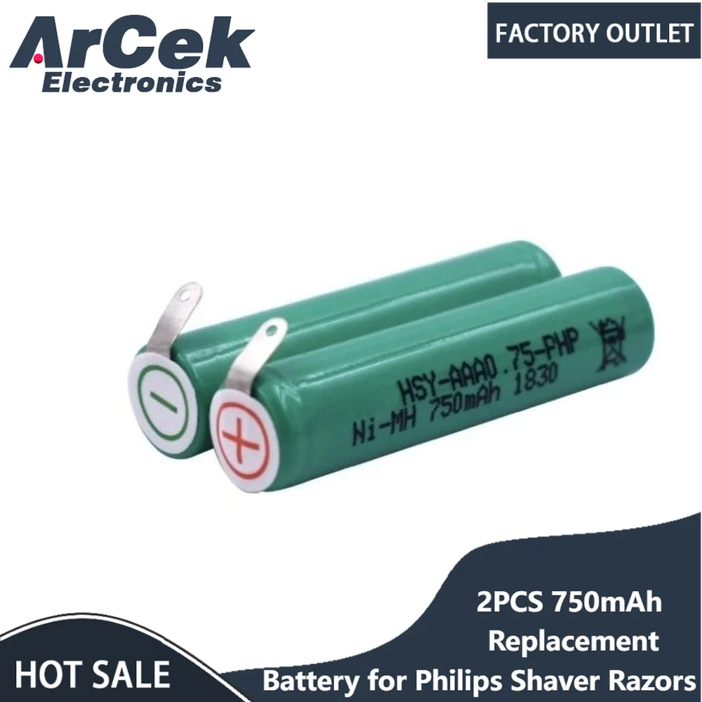 2PCS 750mAh Replacement Battery for Philips YS527 AT610 AT620 S361 S5000 RQ360 RQ361 YS523 YS524 YS526 S560 S561 Shaver Razors