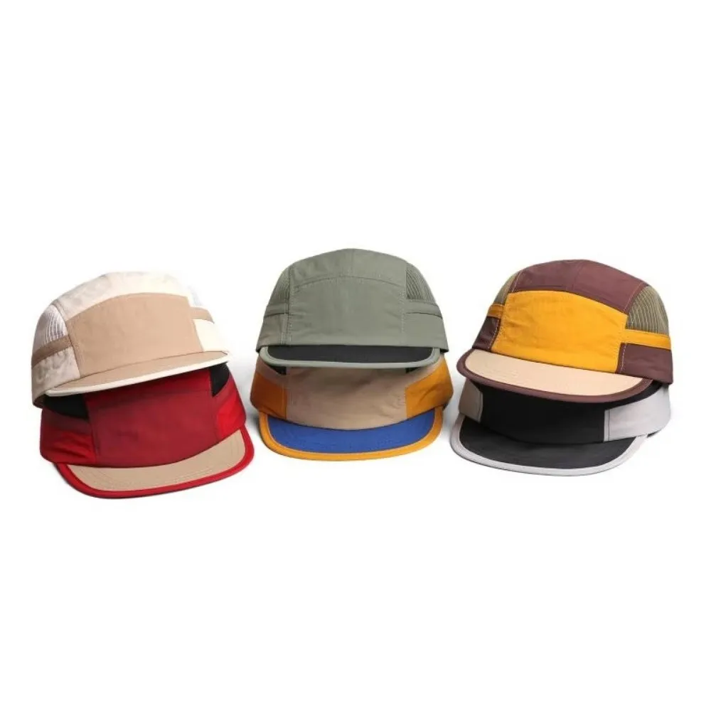 Fashion 5 Panel Baseball Caps Mesh Nylon Duckbill Cap Breathable Daily Wear Sunshade Cap For Running, Camping