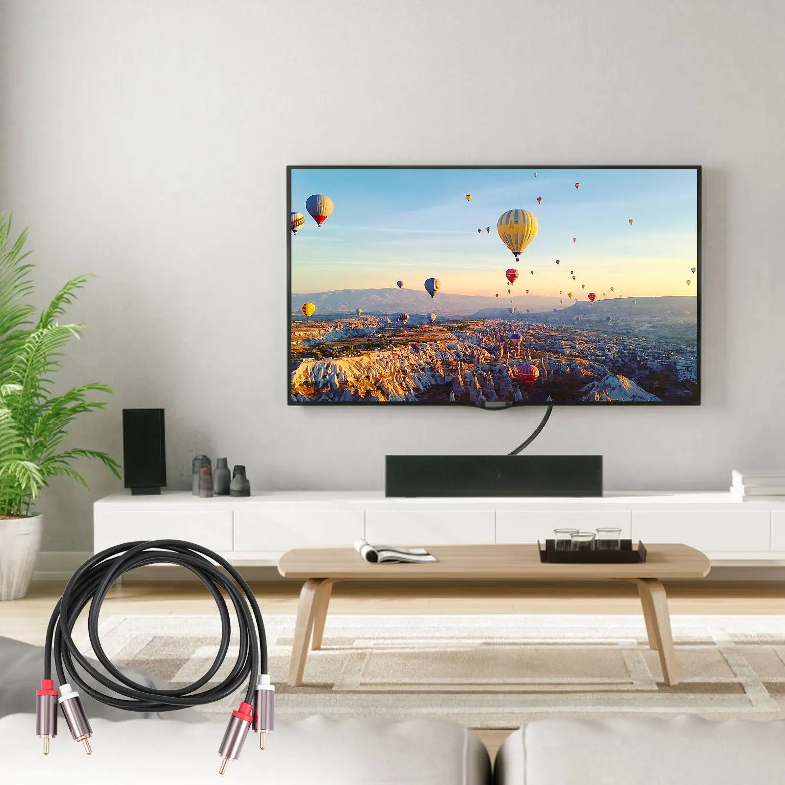 1 Meter 2 to 2 Male Extension Cable Environmental PVC Jacket Flexible Braided Shielding Anti-Interference for Home