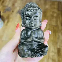 Natural Golden Obsidian Buddha Carving Polished Reiki Healing High Quality Room Decor Energy Gift 1PCS