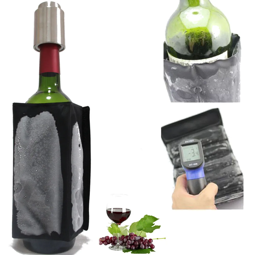 

2PCS Red Wine Cooling Holder Nylon Ice Cooler Champagne Sleeve Soft Bar Tools