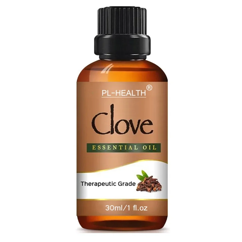 30ML Pure Clove Essential Therapeutic Grade for Tooth Ache Soothes Sore Muscles Clove Bud Oil Essential Oil for Teeth, Skin Use