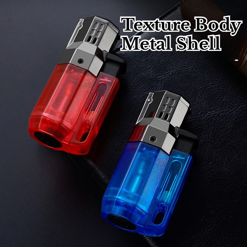 New Three Hole Straight Forward Windproof Lighter Outdoor Portable Cigarette Lighter Men's Cigarette Accessories Gift