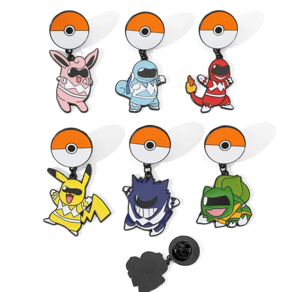 

1-6Pcs Anime Game Pokemon Pikachu Enamel Pin Brooches For Lapel Pins Badge on decor Backpack Clothes Metal Badge Fashion Gifts