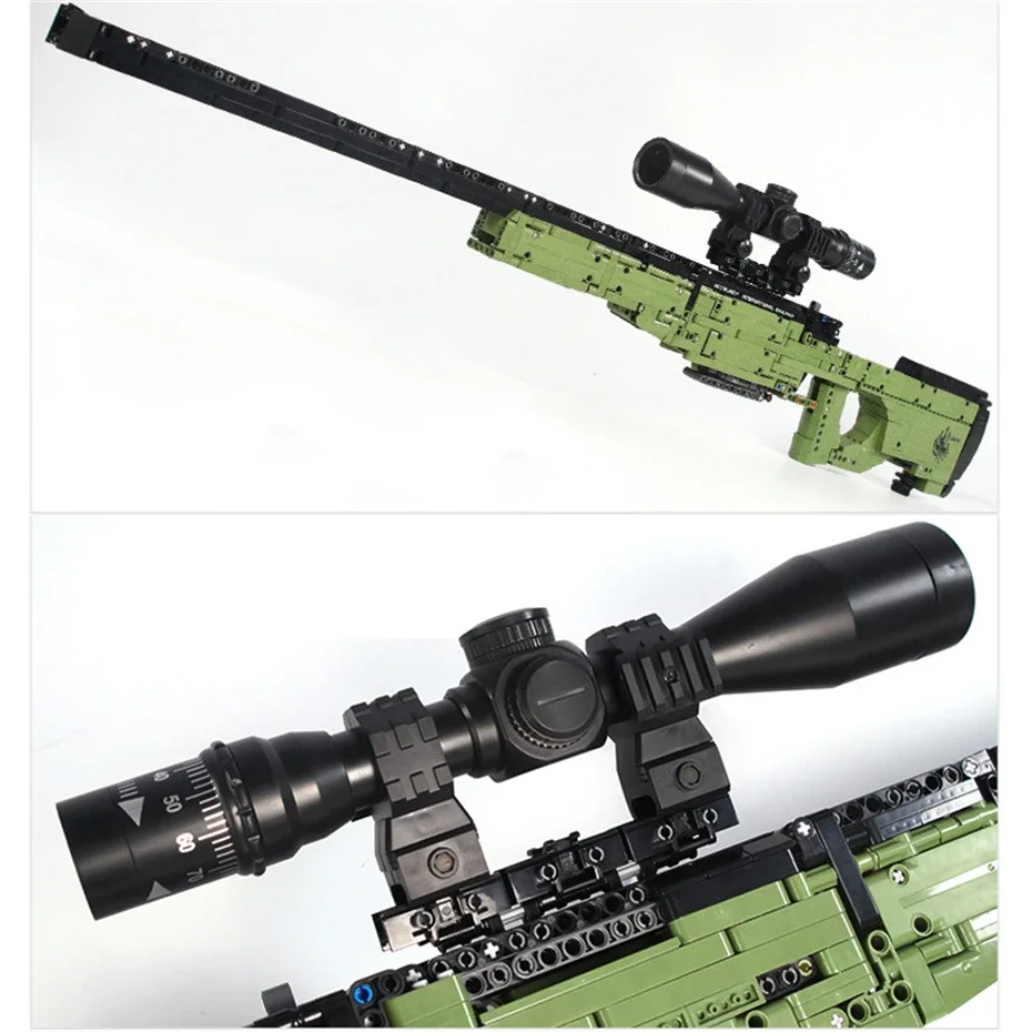 Xingbao 24001/24002ปืนของเล่น M1897และ AMW ปืนไรเฟิลบล็อกตัวต่ออิฐของเล่นก่อสร้างของเด็กผู้ชายของขวัญคริสต์มาส