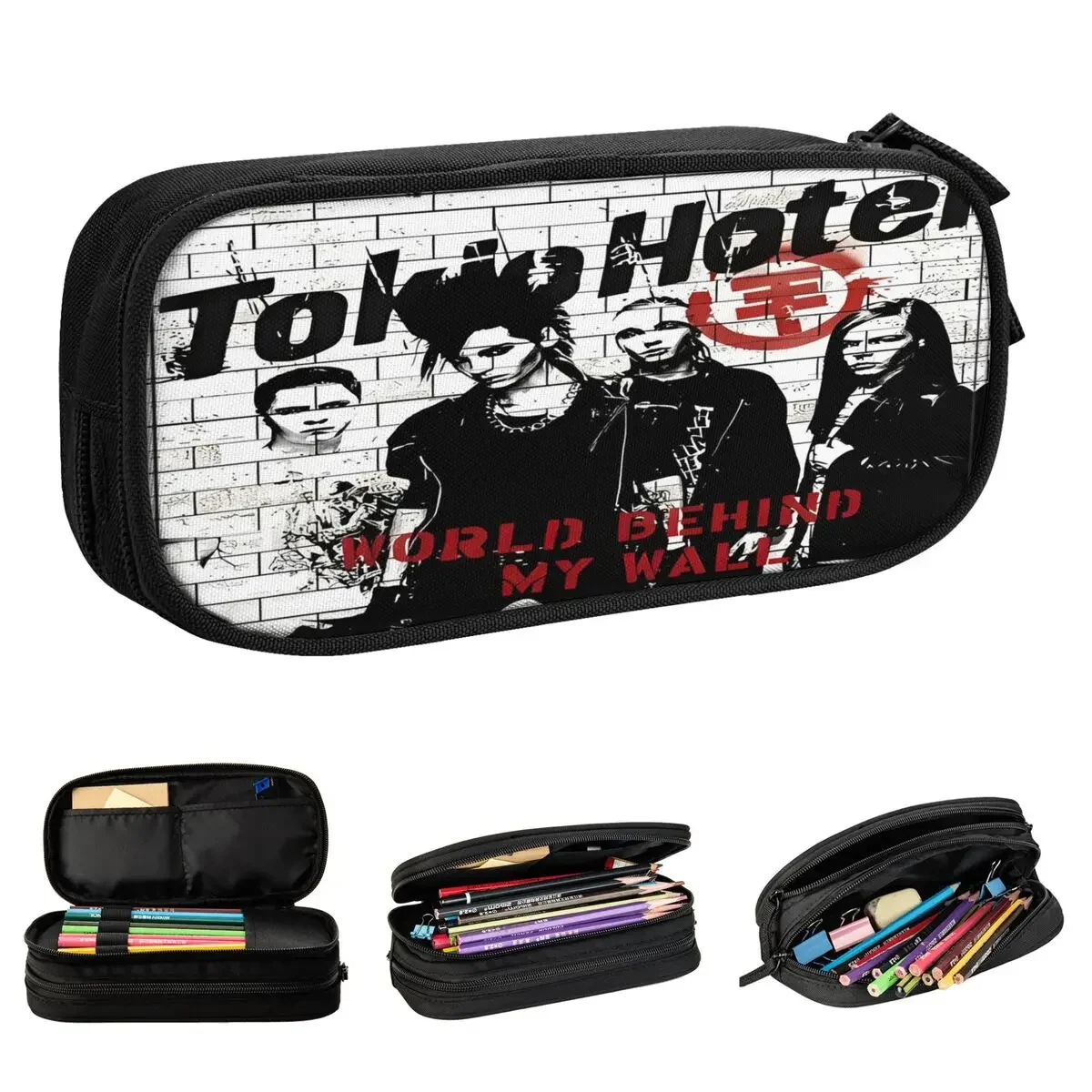 

Fun Tokio Hotel Tour Band Pencil Cases Rock German Pop Pencilcases Pen Holder Kids Large Storage Bag Office Zipper Stationery